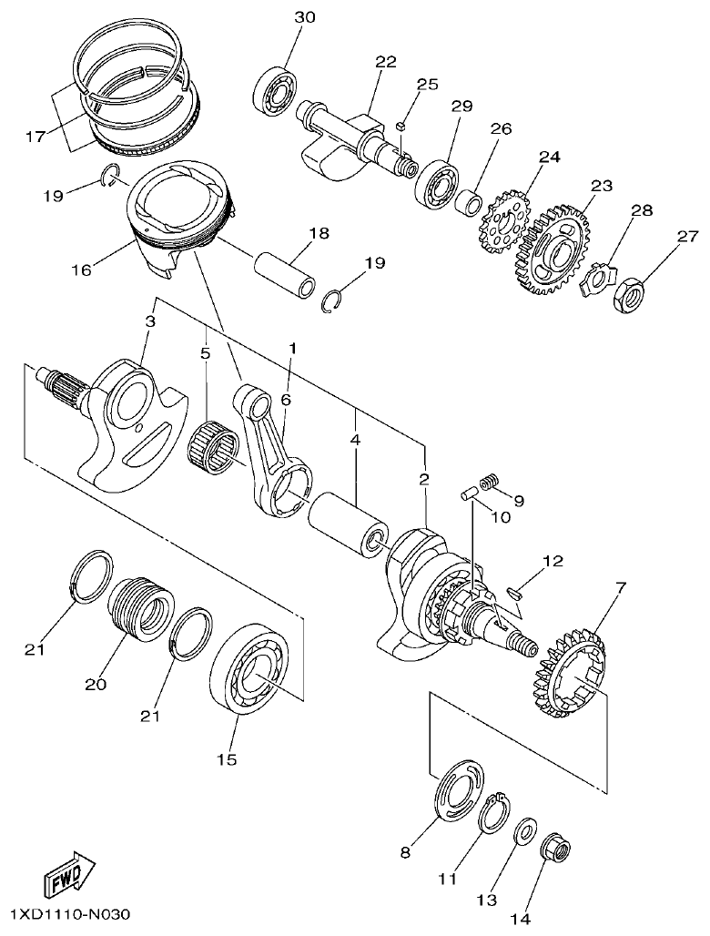 Yamaha VIKING1XP9_2014 CRANKSHAFT & PISTON parts diagram